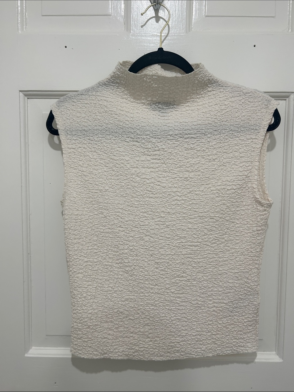 Jcrew Sleeveless Mock Neck Textured Top - Ivory